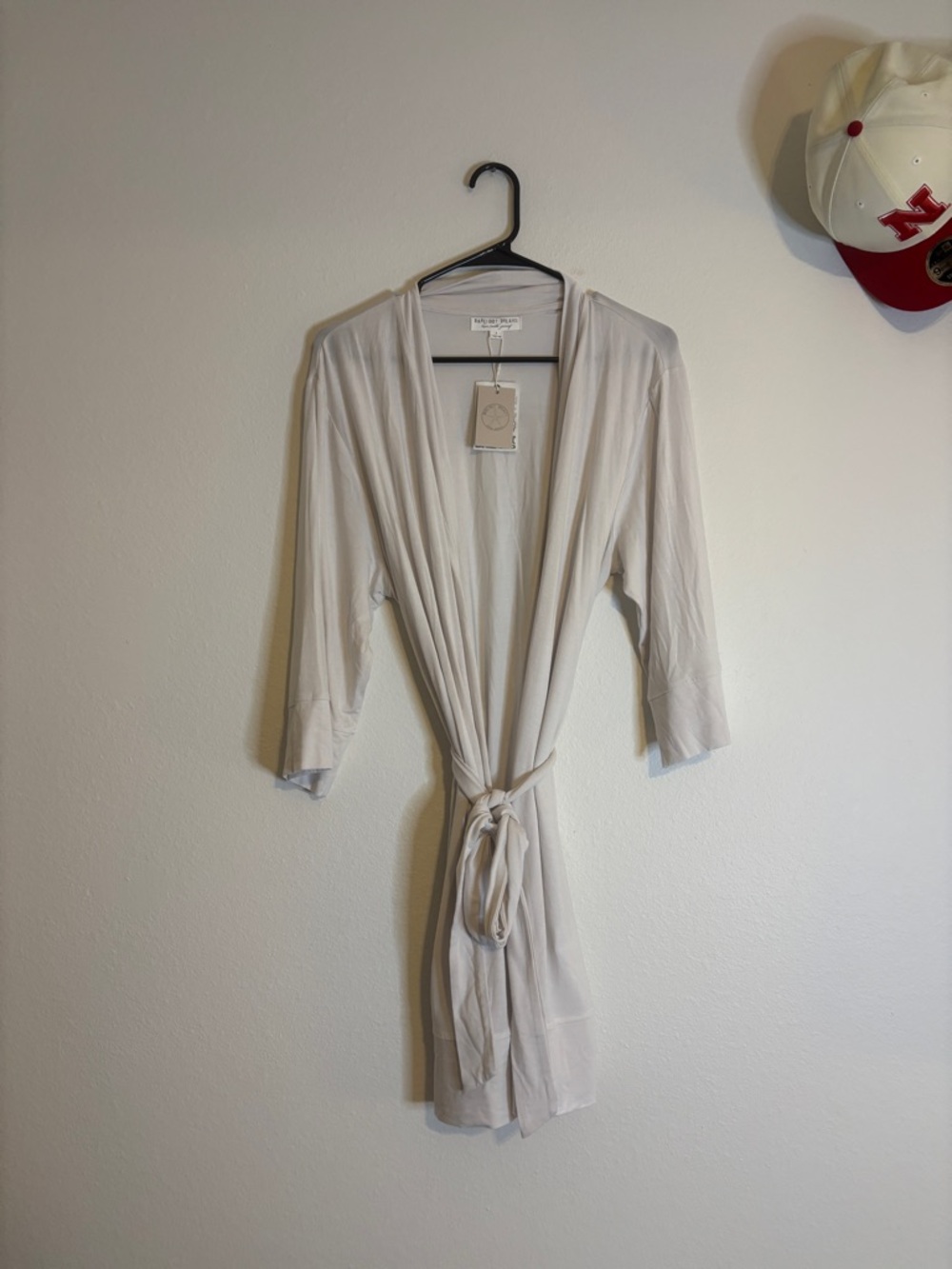 Barefoot Dreams Lightweight Cream Wrap Robe with Tie